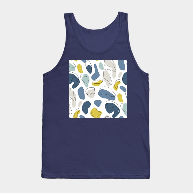 Ocean Solid Color Pebbles Tank Top by Carolina Díaz